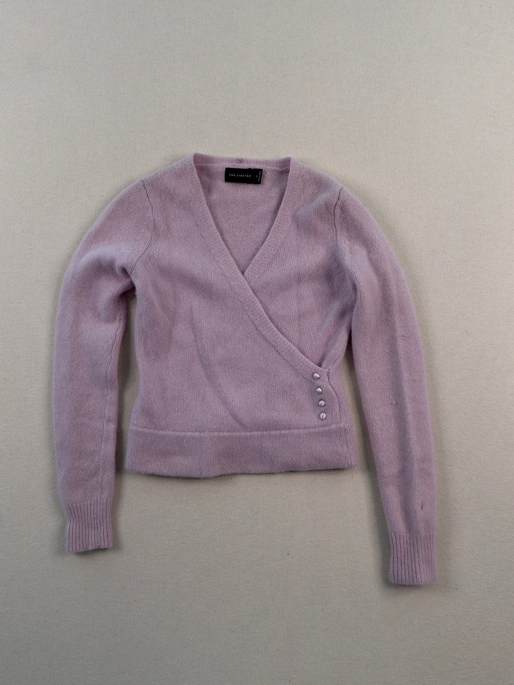 The Limited Pink Wrap Knit Sweater Cardigan Balletcore Y2K Coquette Small